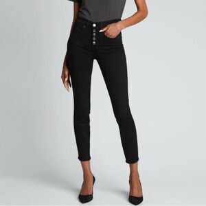 Veronica Beard Debbie Black Skinny Jeans Raven Button Fly- Size 25 0